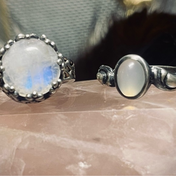 Jewelry - Elegant 925 Silver Moonstone Ring Set